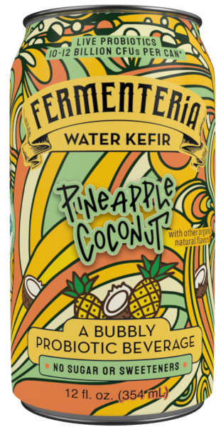 Fermenteria Water Kefir - Strawberry Lime & Pineapple Coconut (4 pack)