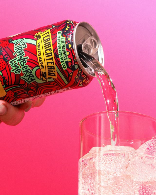 Probiotic Water Kefir - Strawberry Lime (4 Pack)