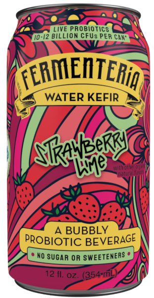 Fermenteria Water Kefir - Strawberry Lime & Pineapple Coconut (4 pack)
