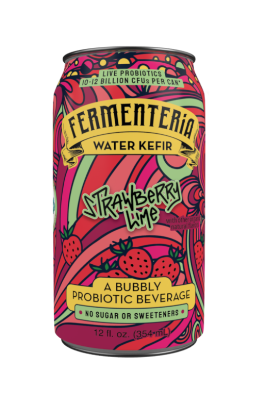 Probiotic Water Kefir - Strawberry Lime (4 Pack)