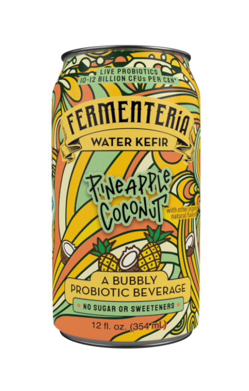 Probiotic Water Kefir - Pineapple Coconut (4 Pack)