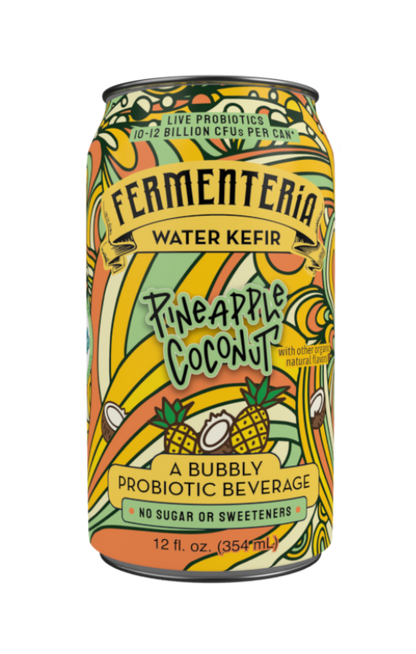 Probiotic Water Kefir - Pineapple Coconut (4 Pack)